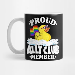 Proud Ally Club Member Rubber Duck Rainbow Gay Lesbian Lgbt Mug